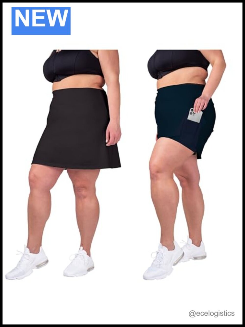 Plus Size 2 Pack Skorts with Pockets High Waist Active Skirt for Golf Tennis